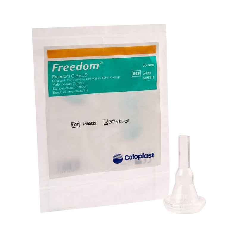 FREEDOM® CLEAR LS MALE EXTERNAL CATHETER, 35MM, SILICONE, SELF-ADHESIVE SEAL, SOLD AS 100/BOX COLOPLAST 5490
