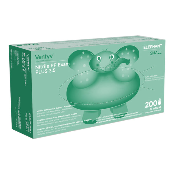 VENTYV™ PLUS 3.5 ELEPHANT NITRILE EXAM GLOVE, SMALL, VIOLET, SOLD AS 2000/CASE VENTYV 10334101