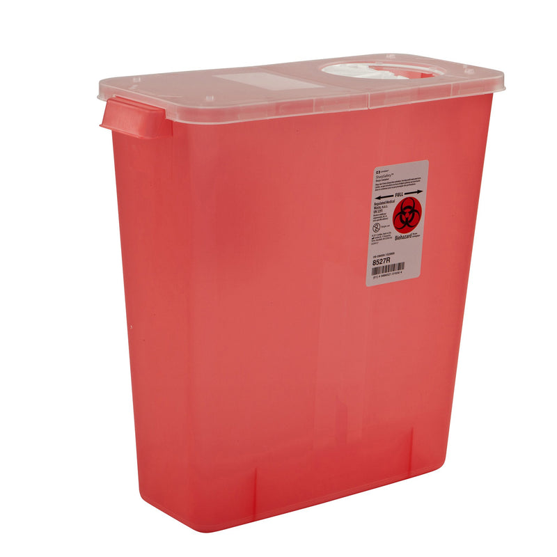IN-ROOM™ MULTI-PURPOSE SHARPS CONTAINER, 3 GALLON, 13¾ X 13¾ X 6 INCH, SOLD AS 10/CASE CARDINAL 8527R