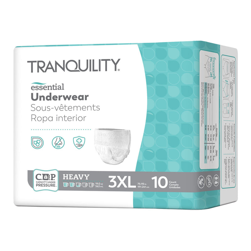 TRANQUILITY® ESSENTIAL UNDERWEAR, HEAVY, 3X-LARGE, SOLD AS 10/BAG PRINCIPLE 2609