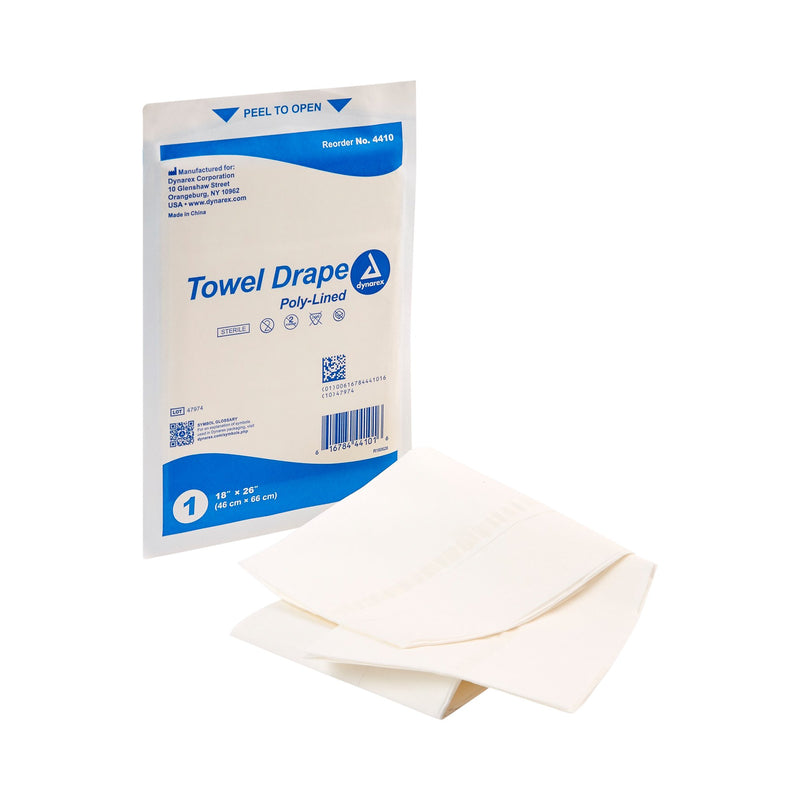 DYNAREX® STERILE TOWEL GENERAL PURPOSE DRAPE, 18 X 26 INCH, SOLD AS 50/BOX DYNAREX 4410