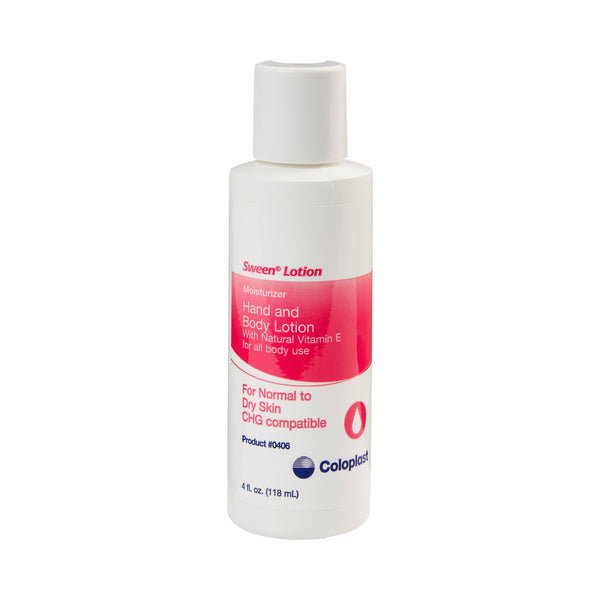SWEEN® MOISTURIZER HAND AND BODY LOTION WITH NATURAL VITAMIN E, 4 OZ. BOTTLE, SOLD AS 36/CASE COLOPLAST 406