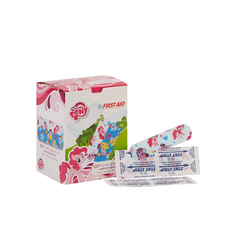 AMERICAN® WHITE CROSS STAT STRIP® MY LITTLE PONY KID DESIGN ADHESIVE STRIP, SOLD AS 1200/CASE DUKAL 10848