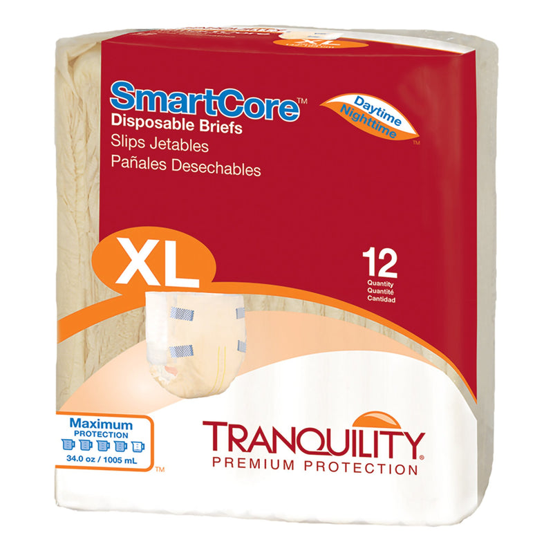 TRANQUILITY SMARTCORE™ MAXIMUM PROTECTION INCONTINENCE BRIEF, EXTRA LARGE, SOLD AS 12/PACK PRINCIPLE 2314