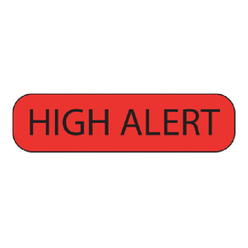 MEDVISION® "HIGH ALERT" LABEL, 1-7/16 X 3/8 INCH, SOLD AS 1/ROLL PDC MV02FR6981