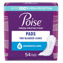 POISE® BLADDER CONTROL PADS, ADULT WOMEN, MODERATE ABSORBENCY, 12.2 INCHES, SOLD AS 54/PACK KIMBERLY 39299