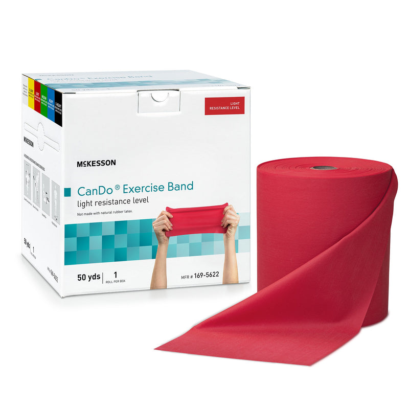 MCKESSON CANDO® EXERCISE LIGHT RESISTANCE BAND, RED, 5 INCH X 50 YARD, SOLD AS 1/EACH MCKESSON 169-5622