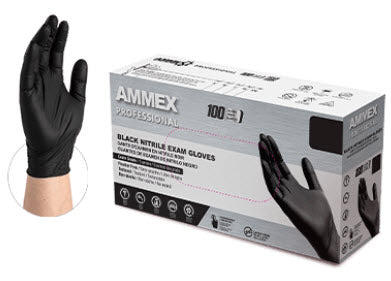 Ammex Nitrile Gloves Tbd-Gloves Nitrle Ammex Xl Disp Pfblack Smooth 100/Bx 10Bx/Cs -ABNPF48100