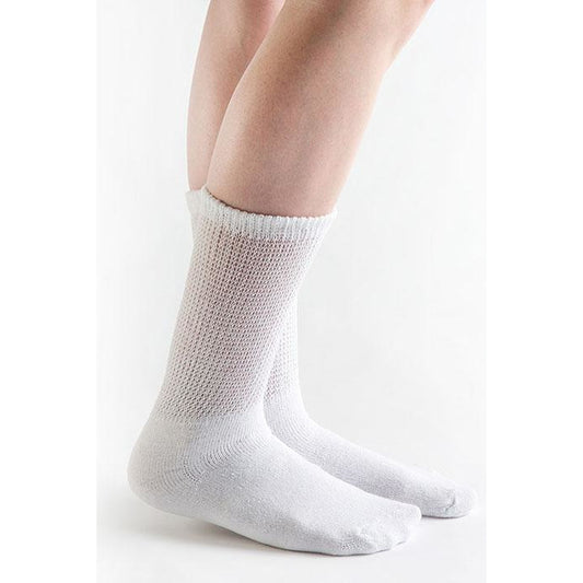 Alba Caresox Ultra-Dri Diabetic Socks Sock Seamless Drism White 6Pr/Bx 20Bx/Cs -82139W