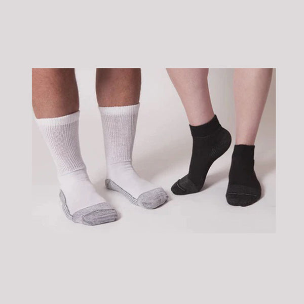 Alba Caresox Essentials Seacell Diabetic Socks Sock Low Crew Arch 9-11 Wht6Pr/Bx 10Bx/Cs -82779