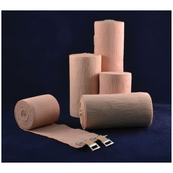PREMIUM ELASTIC BANDAGE, 2" X 5 YDS WITH DOUBLE CLIP CLOSURE, TAN, LATEX FREE , 10/BX, 5 BX/CS, SOLD AS CASE AMBRA 10000509