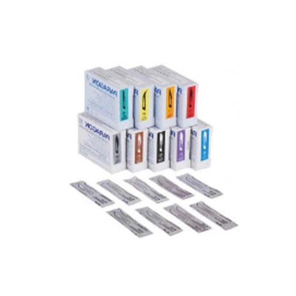 BLADE #20, CARBON STEEL, DISPOSABLE, STERILE, 100/BX, SOLD AS EACH AMD-MEDICOM 10000212