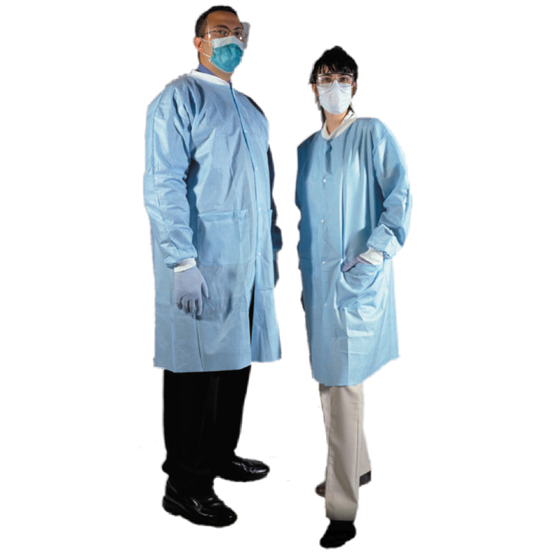 LAB COAT, WHITE, KNIT CUFF & COLLAR, NO POCKETS, 12 X-LARGE, SOLD AS CASE AMD-MEDICOM 10000212