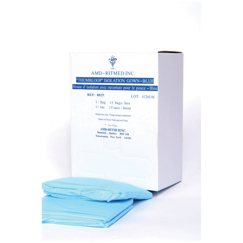 IMPERVIOUS GOWN, REGULAR, WHITE, 10/BG, 5 BG/CS, SOLD AS CASE AMD-MEDICOM 10000212