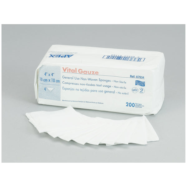 GAUZE SPONGE, 2" X 2", 4-PLY, STERILE 2S, 50/PK, 60 PK/CS, SOLD AS CASE AMD-MEDICOM 10000212