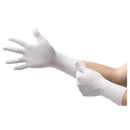 CLEANROOM GLOVES, POWDER-FREE, WHITE, NITRILE, NON-STERILE, TEXTURED FINGURES, BEADED CUFF, SILICONE-FREE, NON-LATEX, MEDIUM, 100/, SOLD AS CASE ANSEL