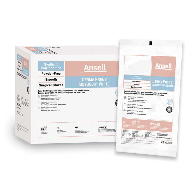 SURGICAL GLOVES, SIZE 8, WHITE, 50 PR/BX, 4 BX/CS, SOLD AS CASE ANSELL 202