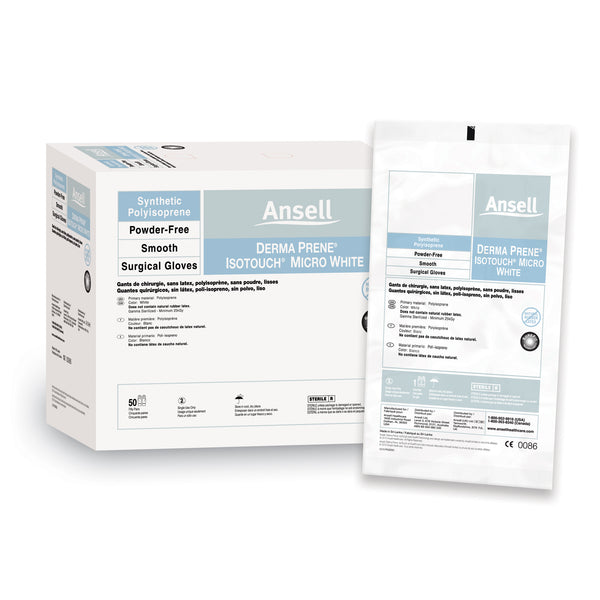 ANSELL GAMMEX® NON-LATEX PI MICRO WHITE SURGICAL GLOVES, SOLD AS CASE ANSELL 202