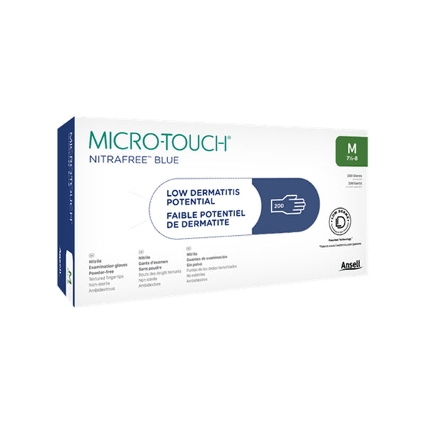 EXAM GLOVES, LARGE, BLUE, POWDER-FREE, NON-STERILE, 200/BX, 10 BX/CS, SOLD AS CASE ANSELL 202