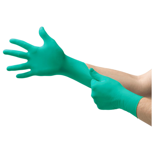 EXAM GLOVE, NEOPRENE, LARGE , POLYMER COATED, BEADED CUFF, GREEN, POWDER-FREE, 200/BX, 10 BX/CS, SOLD AS CASE ANSELL 202