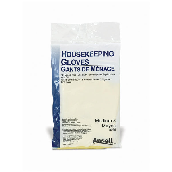 Ansell Housekeeping Gloves Glove Housekeeping Latex Md12Pr/Bx 12Bx/Cs -8986