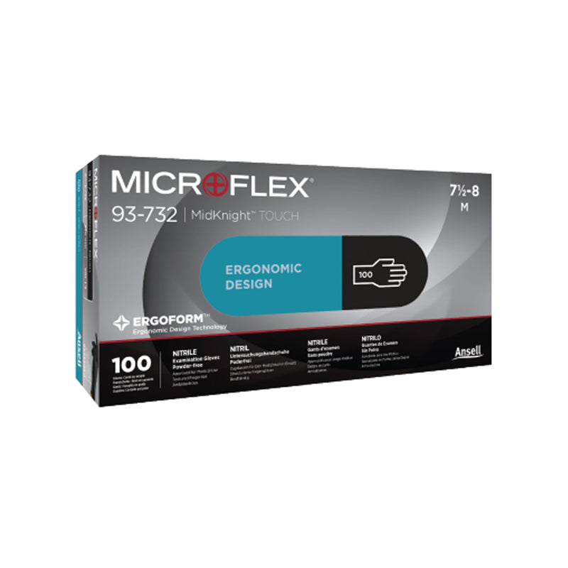 ANSELL MICROFLEX MIDKNIGHT TOUCH NITRILE EXAM GLOVES, SOLD AS CASE ANSELL 202