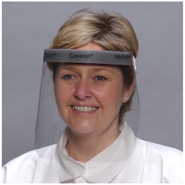 CRITICAL COVER® FULL FACE SHIELD, 7 MIL, COMFORT HEADBAND, CLEAR, 25/BX, 4BX/CS, SOLD AS CASE ALPHAPROTECH 10001185