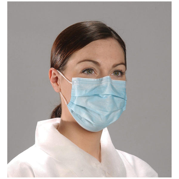 ALPHAAIR, EAR LOOP MASKS, 7IN, 4 SIDE SONIC WELD, BLUE, 50/BX, SOLD AS BOX ALPHAPROTECH 10001185