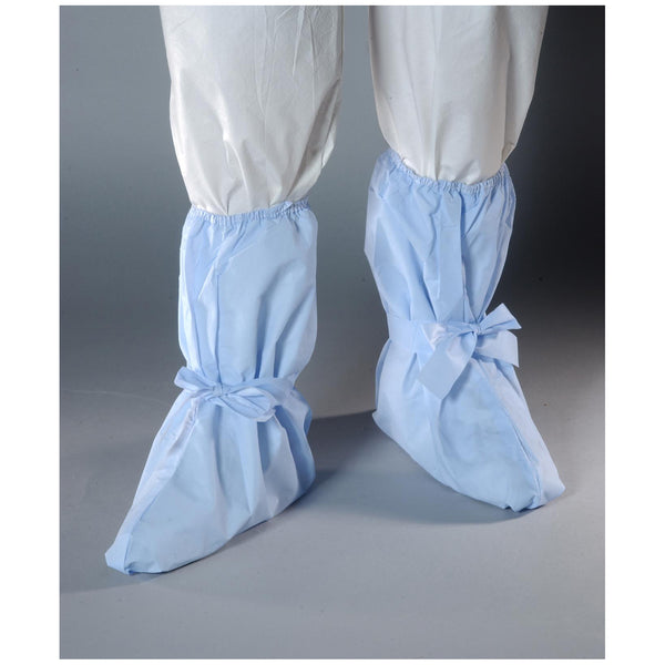 CRITICAL COVER® ANKLE HIGH BOOT COVERS, SONIC WELDED SEAMS, ELASTIC TOP, ANKLE TIES, BLUE, UNIVERSAL, 200/CS, SOLD AS CASE ALPHAPROTECH 10001185