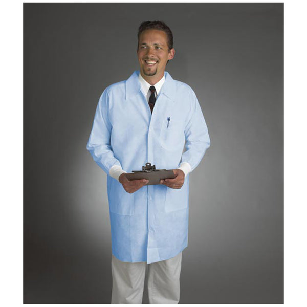 CRITICAL COVER® LAB COATS, TAPERED COLLAR, KNIT CUFF, 3 POCKETS, SNAP CLOSE, WHITE, XXX-LARGE, 30/CS, SOLD AS CASE ALPHAPROTECH 10001185