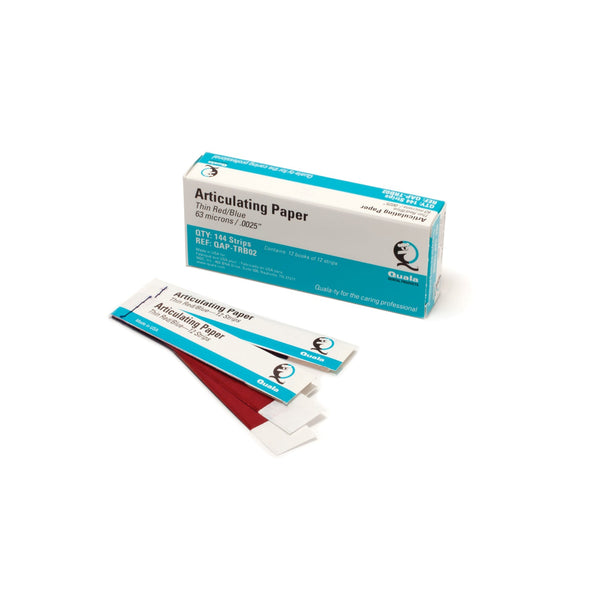Quala Premium Articulating Paper Tbd-Quala Articul Paper Thn Red/Bl12 Strips/Book 12 Bks/Bx -QAP-TRB02