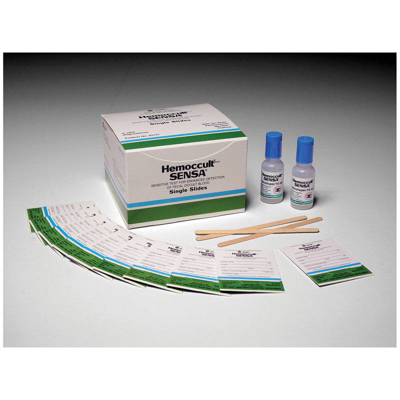 EACH BOX CONTAINS: HEMOCCULT® SENSA® SINGLE SLIDES , 15ML BOTTLES OF DEVELOPER, APPLICATORS & INSTRUCTIONS, SOLD AS BOX HEMOCUE 10000983