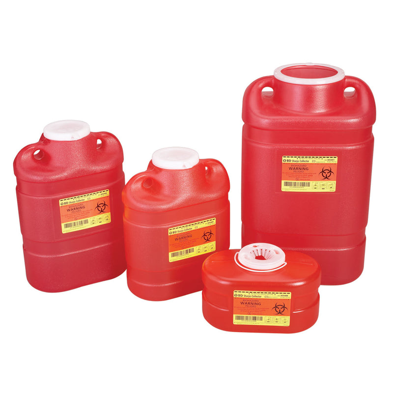 SHARPS COLLECTOR, 6 GALLON, RED, SMALL OPEN CAP, 12/CS, SOLD AS CASE BD 209