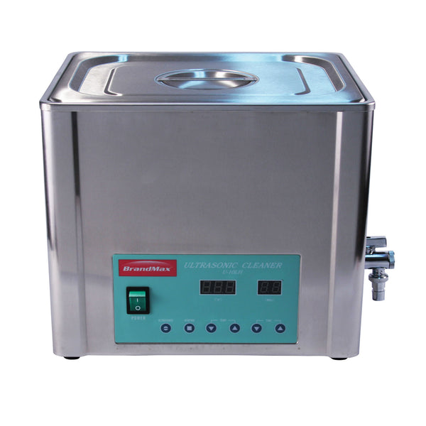ULTRASONIC CLEANER WITH HEAT, 19 LITER, CAPACITY: 19L/4.94 GALLON, 8” DEEP TANK. INCLUDES STAINLESS STEEL HANGING BASKET, SOLD AS EACH BRANDMAX 100008