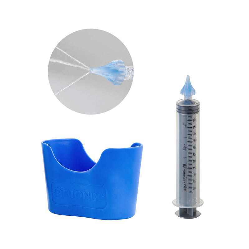 EAR IRRIGATION SYSTEM KIT, INCLUDES: OTOCLEAR TIPS, PORTABLE ELECTRONIC IRRIGATOR, EAR BASIN PRODUCTS CANNOT BE SOLD ON AMAZON.COM, SOLD AS EACH BIONI