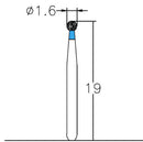 Spherical 1.6 mm Dia. Medium Grit Diamond Bur 5 per pack. 001.16M1