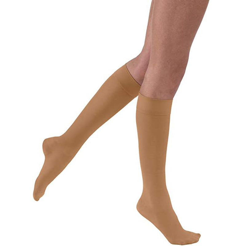 COMPRESSION STOCKING, KNEE HIGH, 30-40 MMHG, CLOSED TOE, PETITE, SUNTAN, SMALL, SOLD AS PAIR BSN 10000701