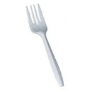 PLASTIC FORKS, MEDIUM, WHITE, BULK, P/P, 1000/CS, SOLD AS CASE BUNZL 10000605