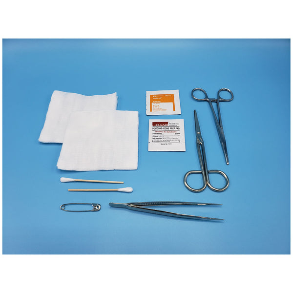 TRAY, 4½" SHARP/ SHARP SCISSORS & STRAIGHT 5" MOSQUITO HEMOSTAT, STERILE, 20/CS, SOLD AS CASE BUSSE 23