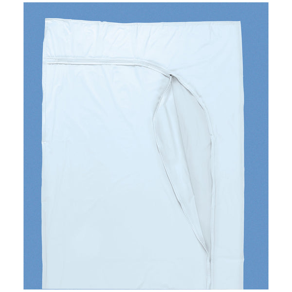 POST MORTEM BAG, WHITE WITH BLACK CURVED ZIPPER, 10/CS, SOLD AS CASE BUSSE 23