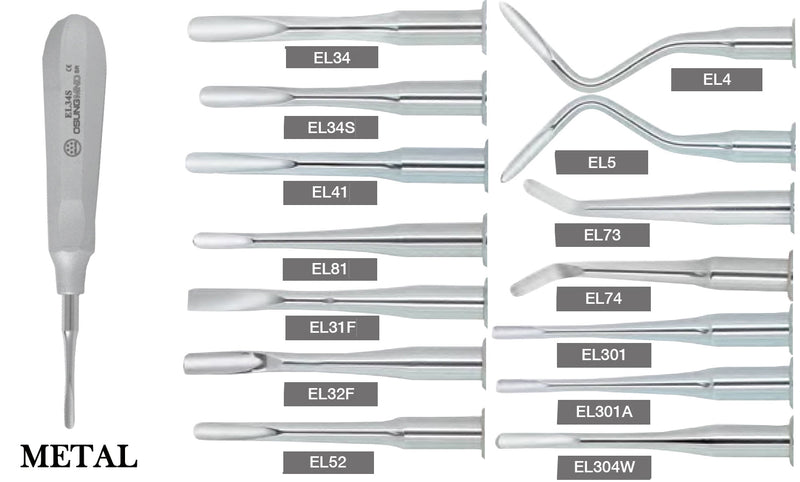 Dental Elevator Kit - Metal Handle - 14 Pcs - Osung USA