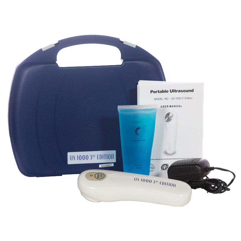 ULTRASOUND UNIT, COMES COMPLETE WITH: DEVICE, CARRYING CASE, AC ADAPTOR, ULTRASOUND GEL, AND INSTRUCTION MANUAL, BASIC ASSEMBLY RE, SOLD AS EACH COMPA