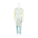 ISOLATION GOWN, POLY-COATED, FULL-BACK, NECK/WAIST TIES, KNIT CUFFS, YELLOW, X-LARGE, FLAT PACK, 10/PK, 10 PK/CS, SOLD AS CASE CARDINAL 261