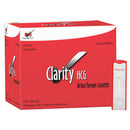 CLARITY URINE HCG TEST, CASSETTE FORMAT, INDIVIDUALLY POUCHED, READS AT 25MIU,CLIA WAIVED, 50/BX, SOLD AS BOX CLARITY 10001124