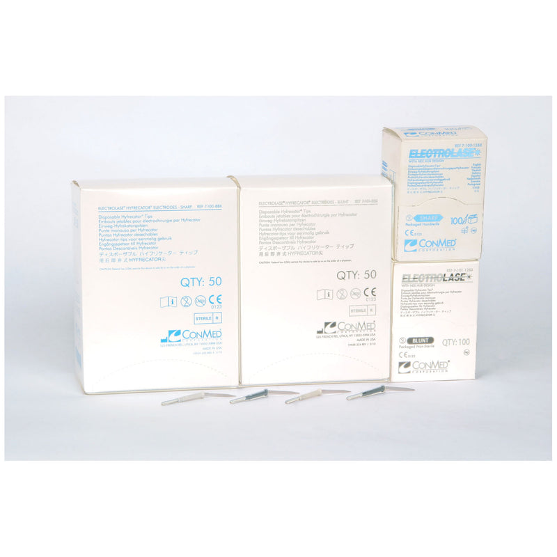 Conmed Electrolase Disposable Hyfrecator Tips Tip Sharp Disp W/Light Grayplas Base Ns 100/Bx -7-100-12BX