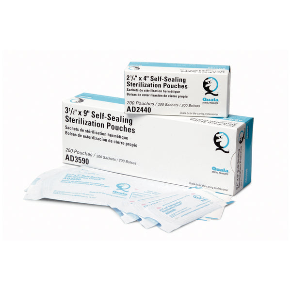 STERILIZATION POUCH, 2¾" X 9", 200/BX, 20 BX/CS, SOLD AS CASE QUALA 10000640