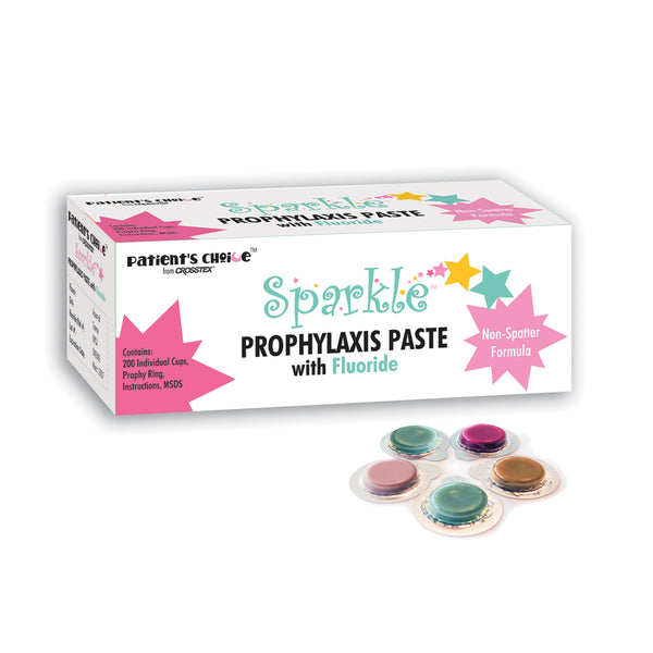 PROPHY PASTE, MEDIUM, ASSORTED- BERRYLICIOUS: BLUEBERRY, RASPBERRY, STRAWBERRY, INDIVIDUAL CUPS, 200/BX, SOLD AS BOX CROSSTEX 10000178