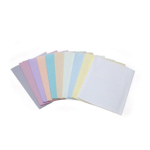 Quala Polyback Patient Bibs With Vantage Fold Quala Towel 3Ply Paper W/Polyvantage 18X13 Sil Grey 500/Cs -WPAPASI