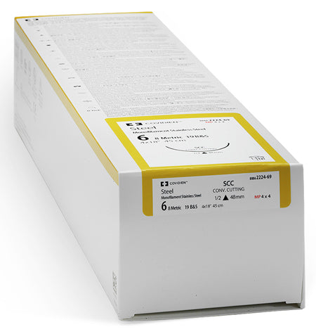 SUTURE, CONVENTIONAL CUTTING, SIZE 5, 6X18", NEEDLE SCC, ½ CIRCLE, 1 DZ/BX, SOLD AS BOX MEDTRONIC/MINIMALLY 10000446