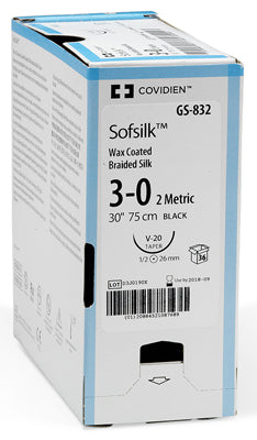 Medtronic Sofsilk Silk Sutures Suture Silk Coatd Brd Blk Sz2Precut 12X30 2Dz/Bx -S318
